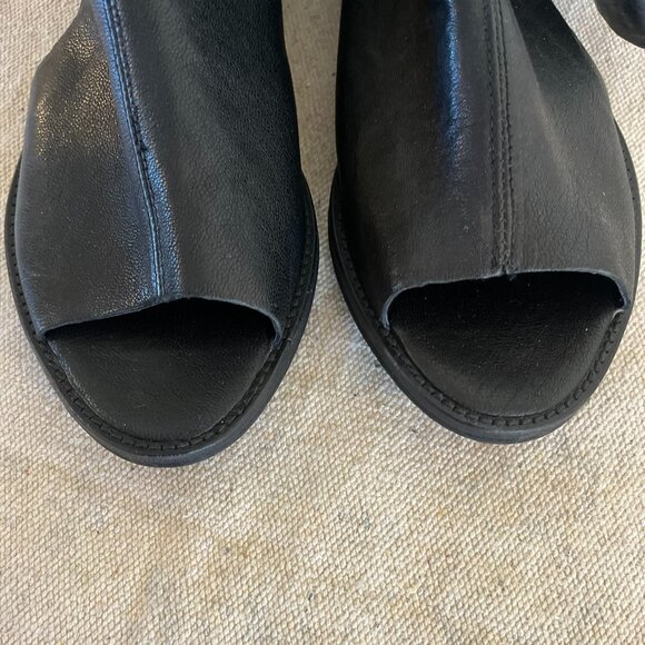 Free People Black Leather Ridge Runner Sandals Sz 10 - Picture 12 of 12